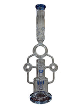 21 Inch Glass Bong - Blue Outline Design | Premium Glass Water Pipe (MSRP $89.99)
