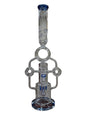 21 Inch Glass Bong - Blue Outline Design | Premium Glass Water Pipe (MSRP $89.99)