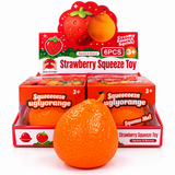Strawberry Jumbo Squeeze Squishy Toy - Display of 4