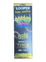 Looper Live Badder THC-A HHC THC-P Disposable 3G - Display of 5 (MSRP $29.99 Each)