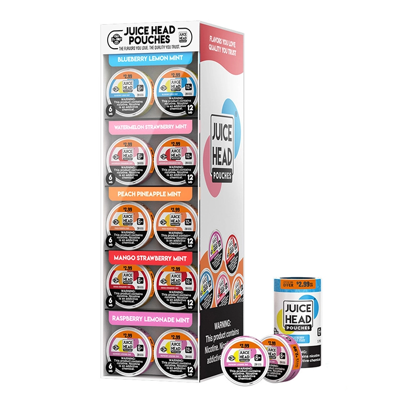 Juice Head Nicotine Pouches Pre-Priced $2.99 - Sleeve of 5/Display of 10 Sleeves (MSRP $2.99 Each)
