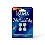 Kama 7-Hydroxy Mitragynine Chewable 40mg Tablets (4ct) - Display of 10 (Pre-Priced $9.99 Each)