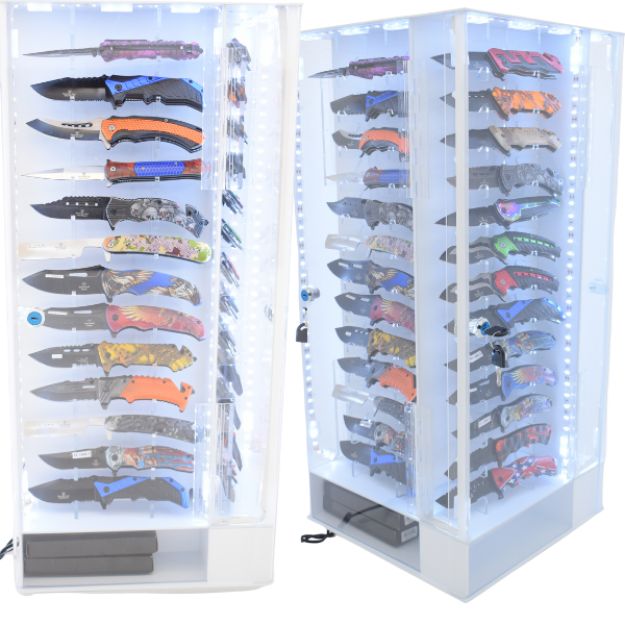 4 Side LED Turntable Knives Display - Display of 32