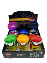LED Assorted Color Auto Clip Bucket Ashtray 6CT Display (MSRP $10.99ea)