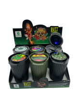 LED Weed Leaf Top Printed Bucket Ashtray 6CT Display (MSRP $12.99ea)