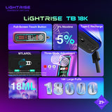 LIGHTRISE TB 18K Disposable Vape - Display of 5 (MSRP $19.99 Each)