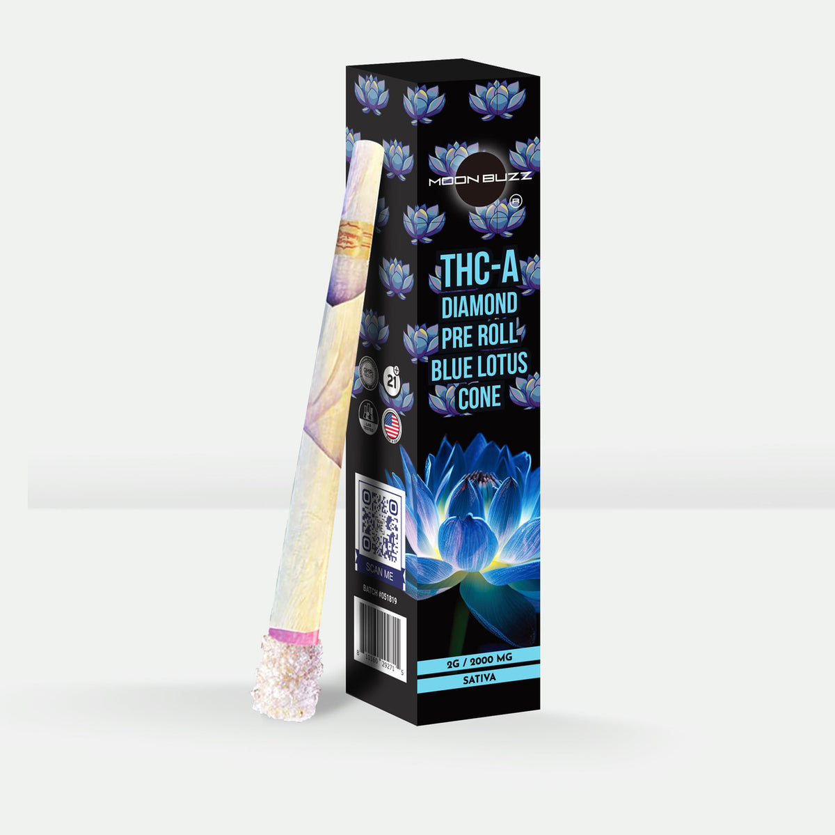 Moon Buzz THC-A Diamond 2g Pre-Roll - Display of 12