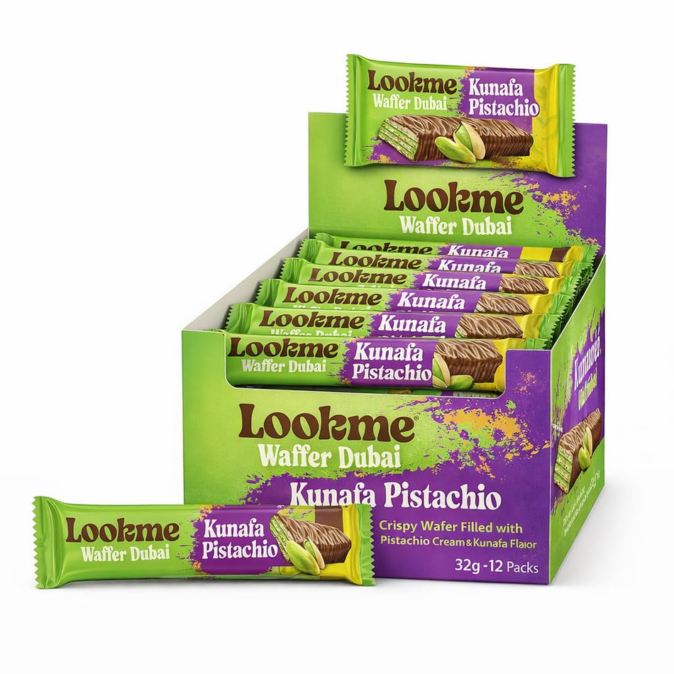 Beirutiu Look Me Dubai Chocolate Wafer 32g - Display of 12 (MSRP $4.99 Each)