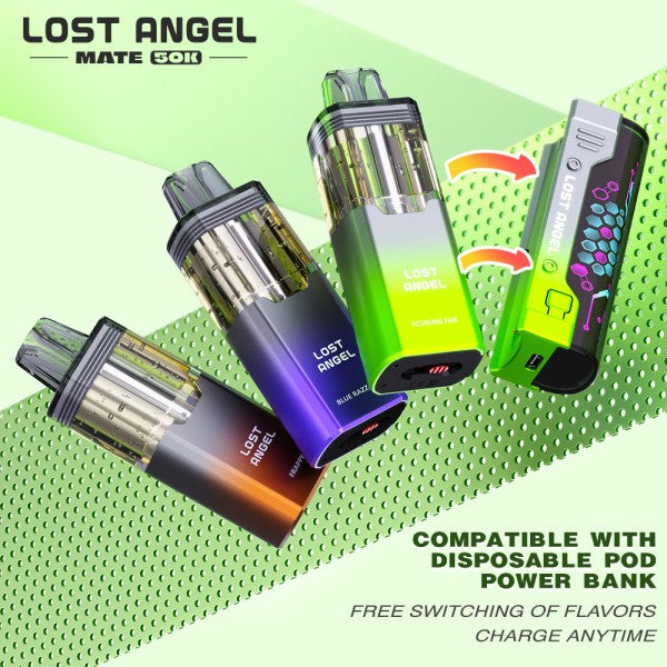 Lost Angel Mate 50K Puffs 20mL Disposable Pods - Display of 5 (MSRP $14.99 Each)