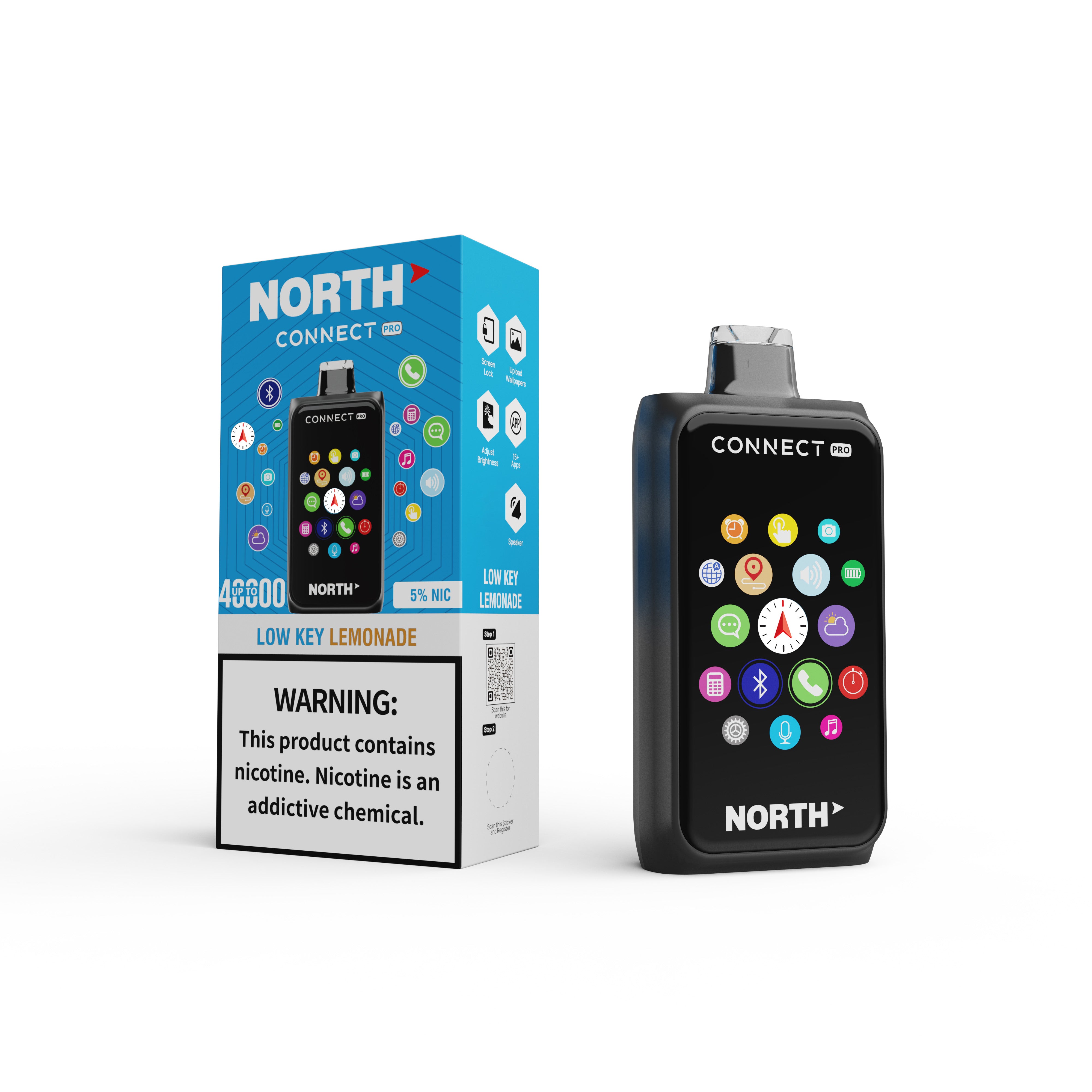 North Connect Pro 40K Puffs 20mL Disposable Vape - Display of 5 (MSRP $29.99 Each)