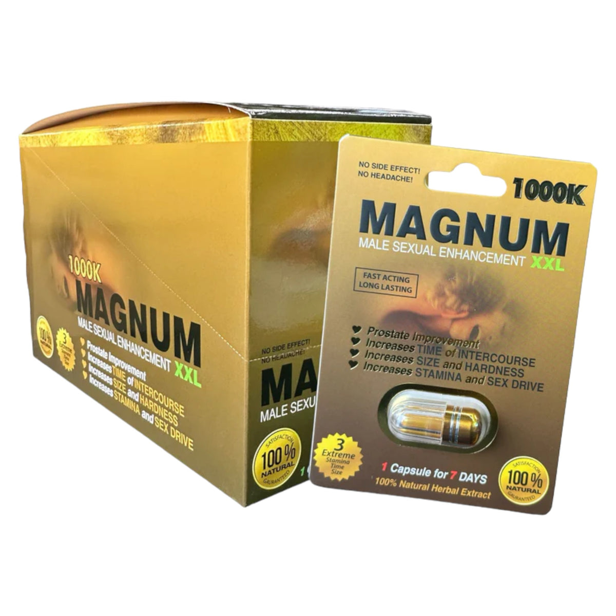 Magnum Gold XXL 1000K Male Enhancement Double Pill 24ct Display (MSRP $8.99ea)