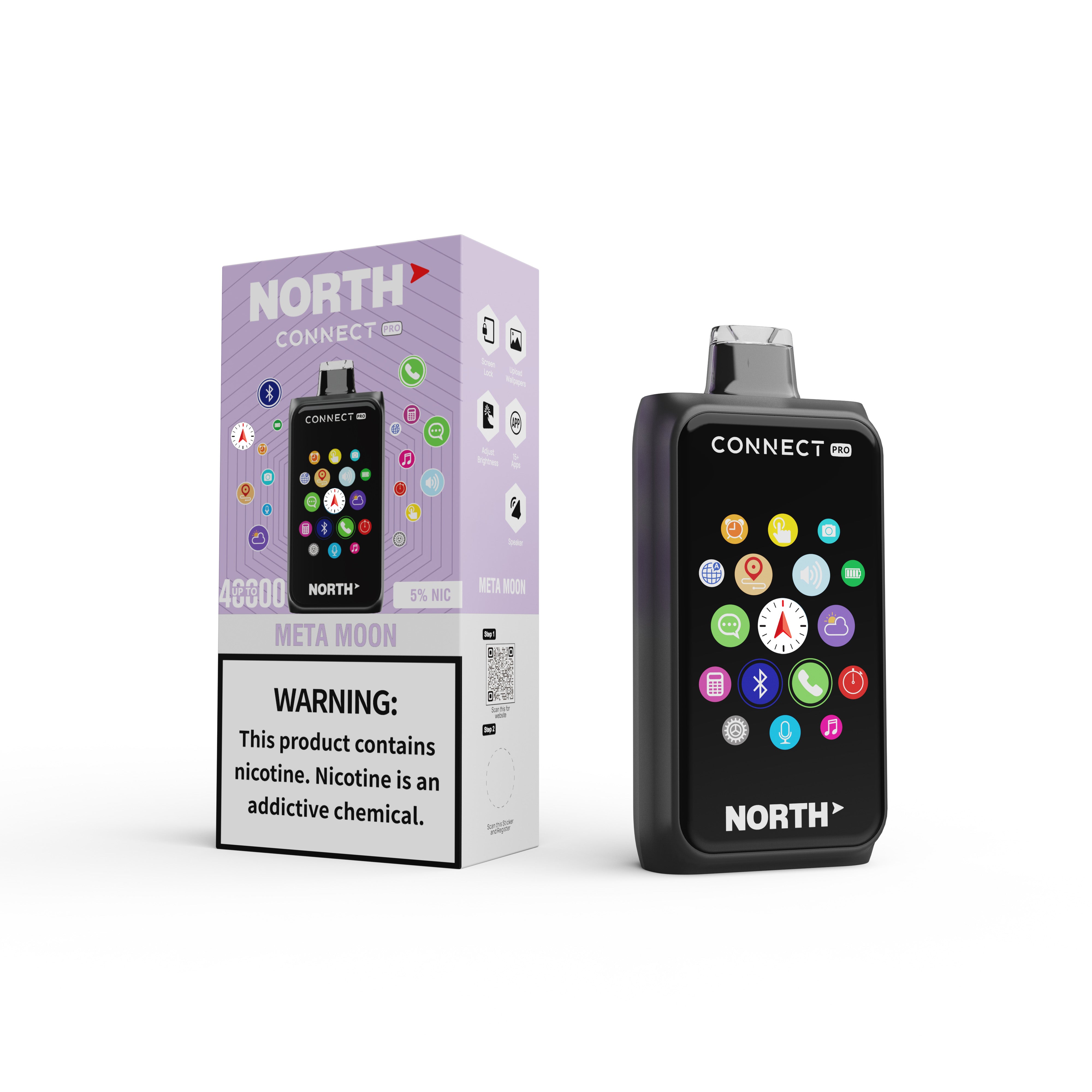 North Connect Pro 40K Puffs 20mL Disposable Vape - Display of 5 (MSRP $29.99 Each)