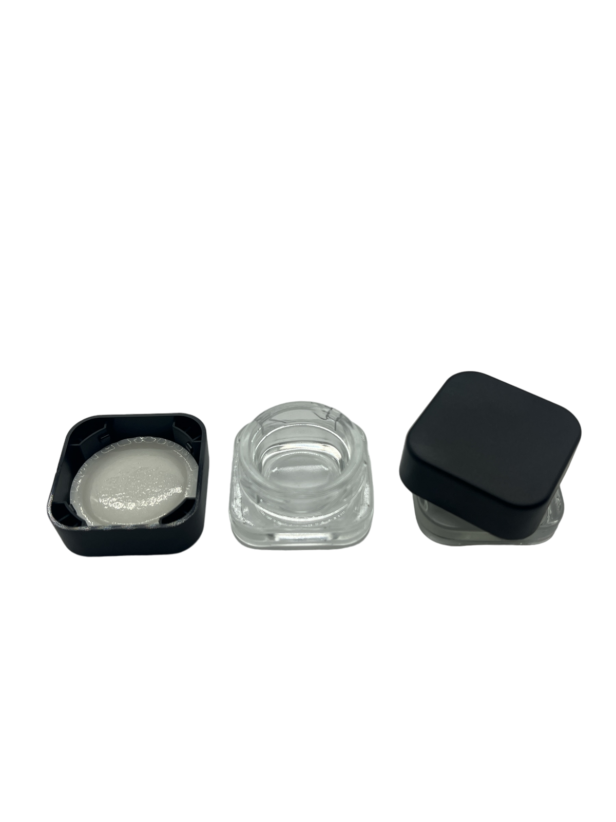 Mini Square Clear Glass Jar With Quarter Twist Lid 96CT (MSRP $0.99ea)