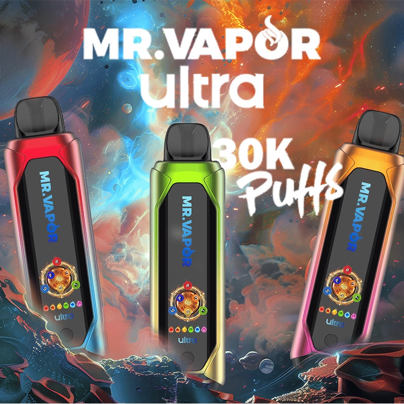 Mr. Vapor Ultra 30K Puffs 22mL Disposable Vape - Display of 6 (MSRP $29.99 Each)