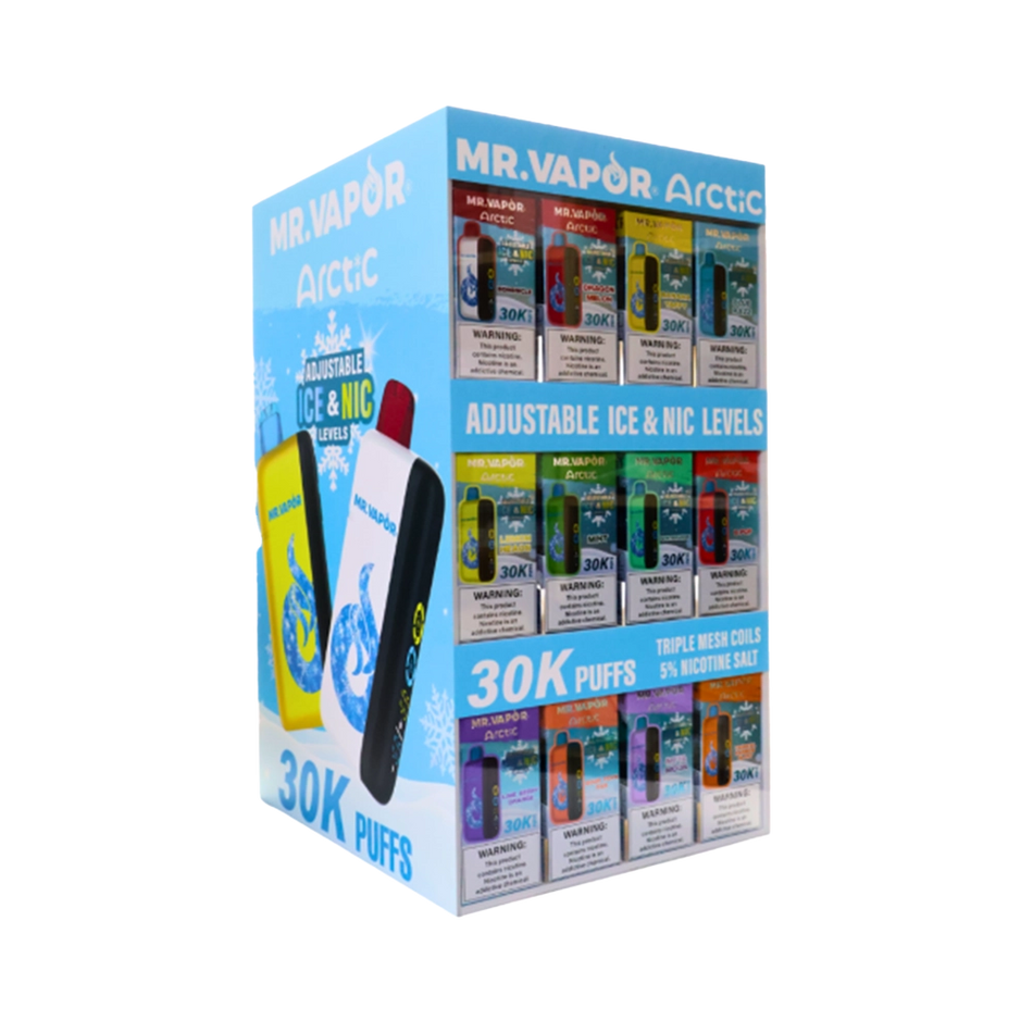 Mr. Vapor Arctic 30K Puffs Disposable Vape - Pre-Filled Display of 60 (MSRP $29.99 Each)