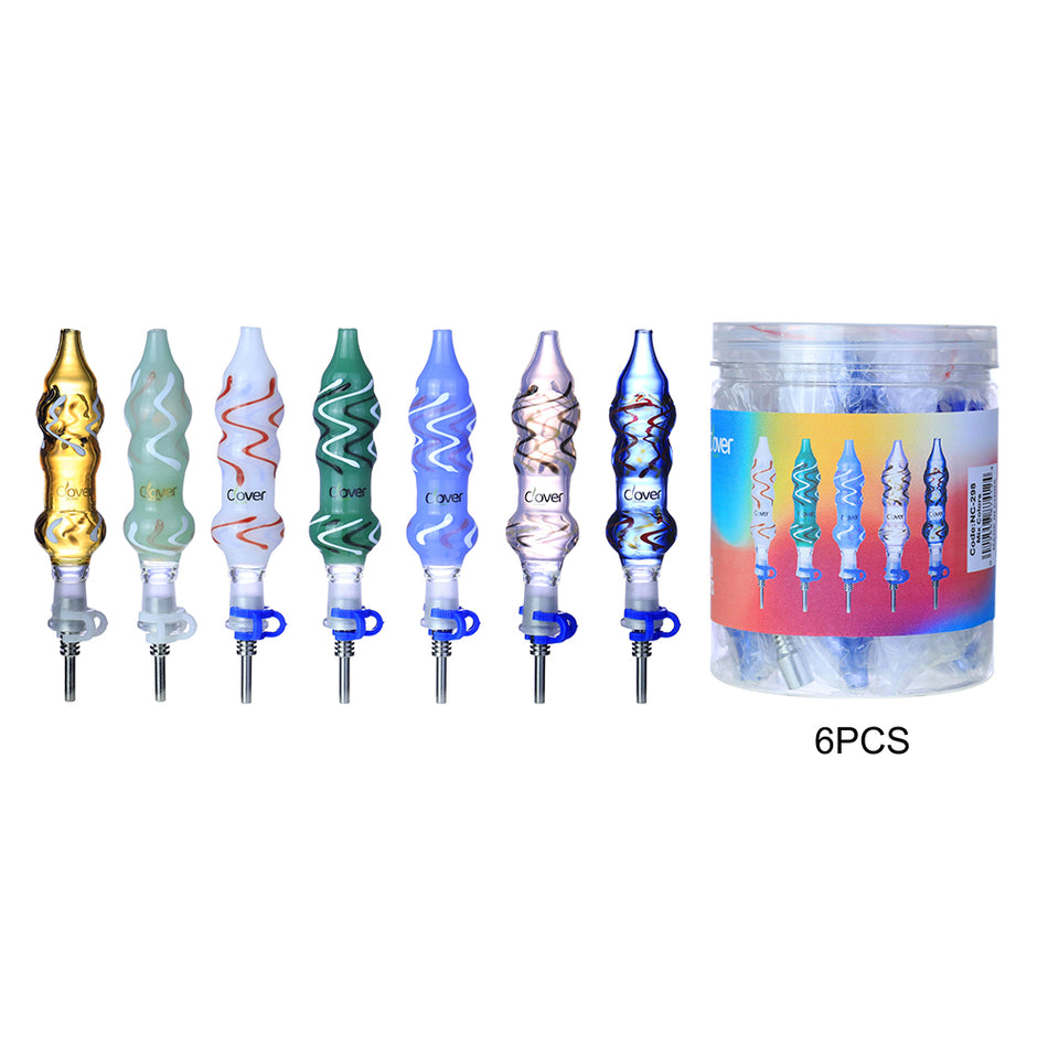 Clover Glass 4.6" Nectar Collector Ceramic Fitting With Nial - Jar of 6 (NC-298)