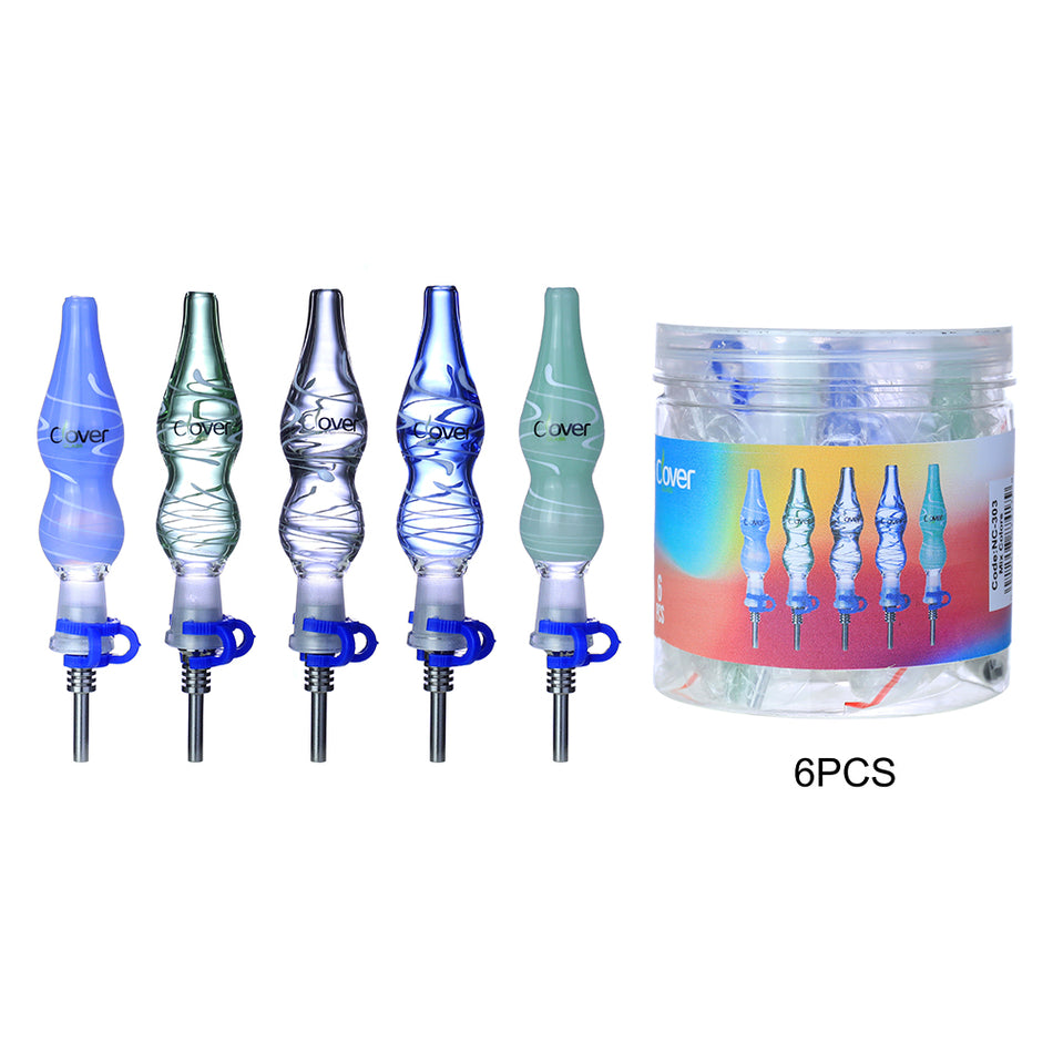Clover Glass 3.5" Nectar Collector Ceramic Fitting With Nial - Jar of 6 (NC-303)