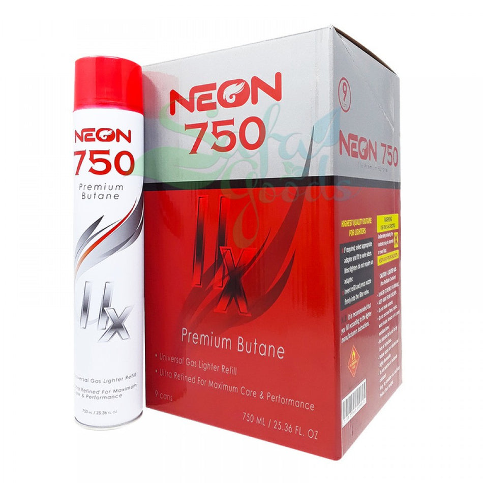 Neon 750 Premium Butane - Display of 9
