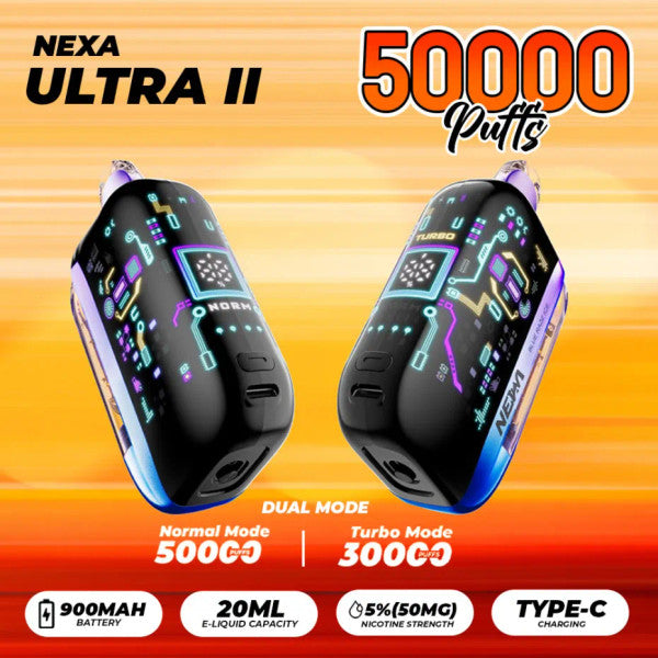 Nexa Ultra II 50K Puffs 20mL Disposable Vape - Display of 5 (MSRP $24.99 Each)