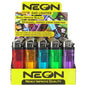 Neon Clear Gas Lighters - Display of 50 (MSRP $0.49 Each)