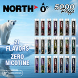 North 5000 Puffs 10mL 0% Nicotine Disposbale Vape - Display of 10 (MSRP $19.99 Each)