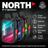 North FT12000 12K Puffs 15mL Disposable Vape - Display of 10 (MSRP $24.99 Each)
