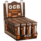 OCB Virgin Unbleached Cones 1 1/4 Size 6 Pack - Display of 32