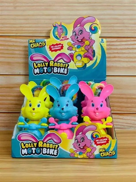 Kids Boom Lolly Rabbit Moto Bike Candy - Display of 6 (MSRP $6.99 Each)
