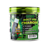 Ooze Bolt USB Charger 510 Type-C Port - Jar of 30 (MSRP $2.99 Each)