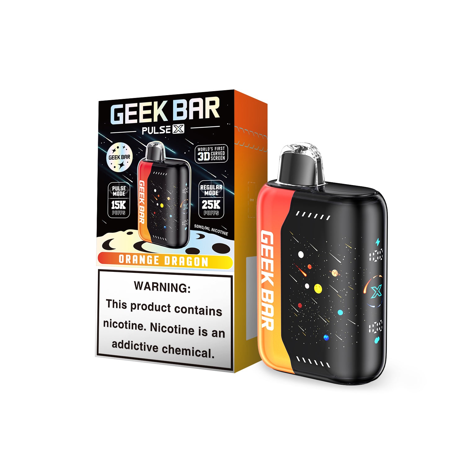 Geek Bar Pulse X 25K Puffs Disposable Vape - Display Of 5 (MSRP $29.99 Each)