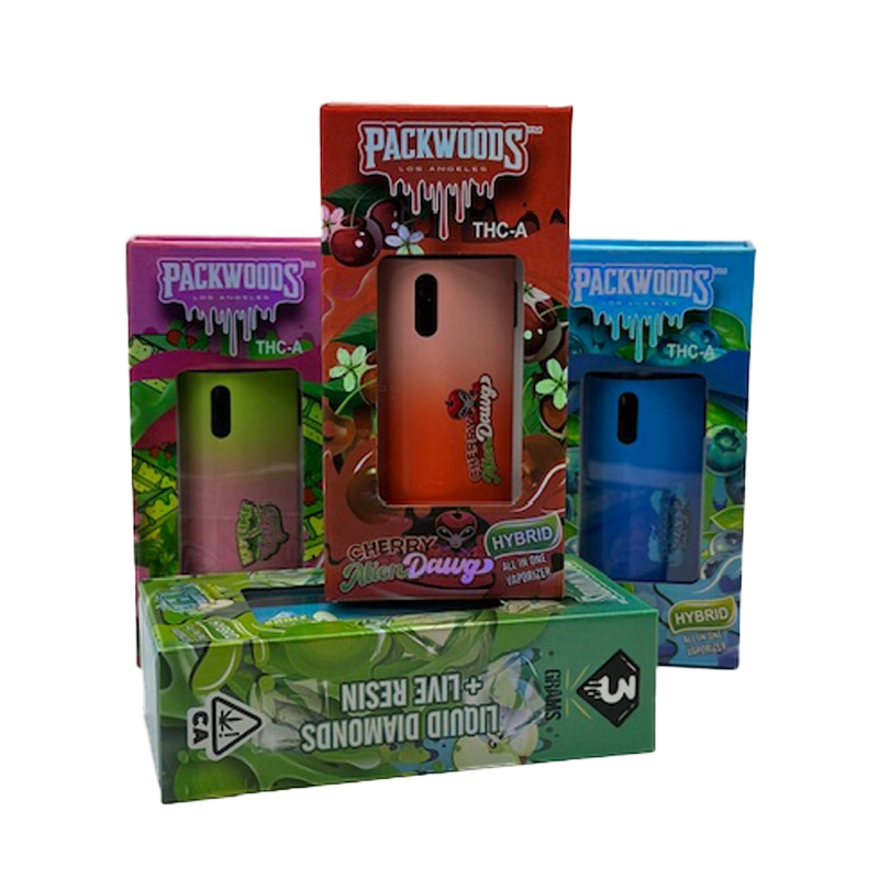 Packwoods THC-A Liquid Diamonds 3g Disposable - Display of 5 (MSRP $24.99 Each)