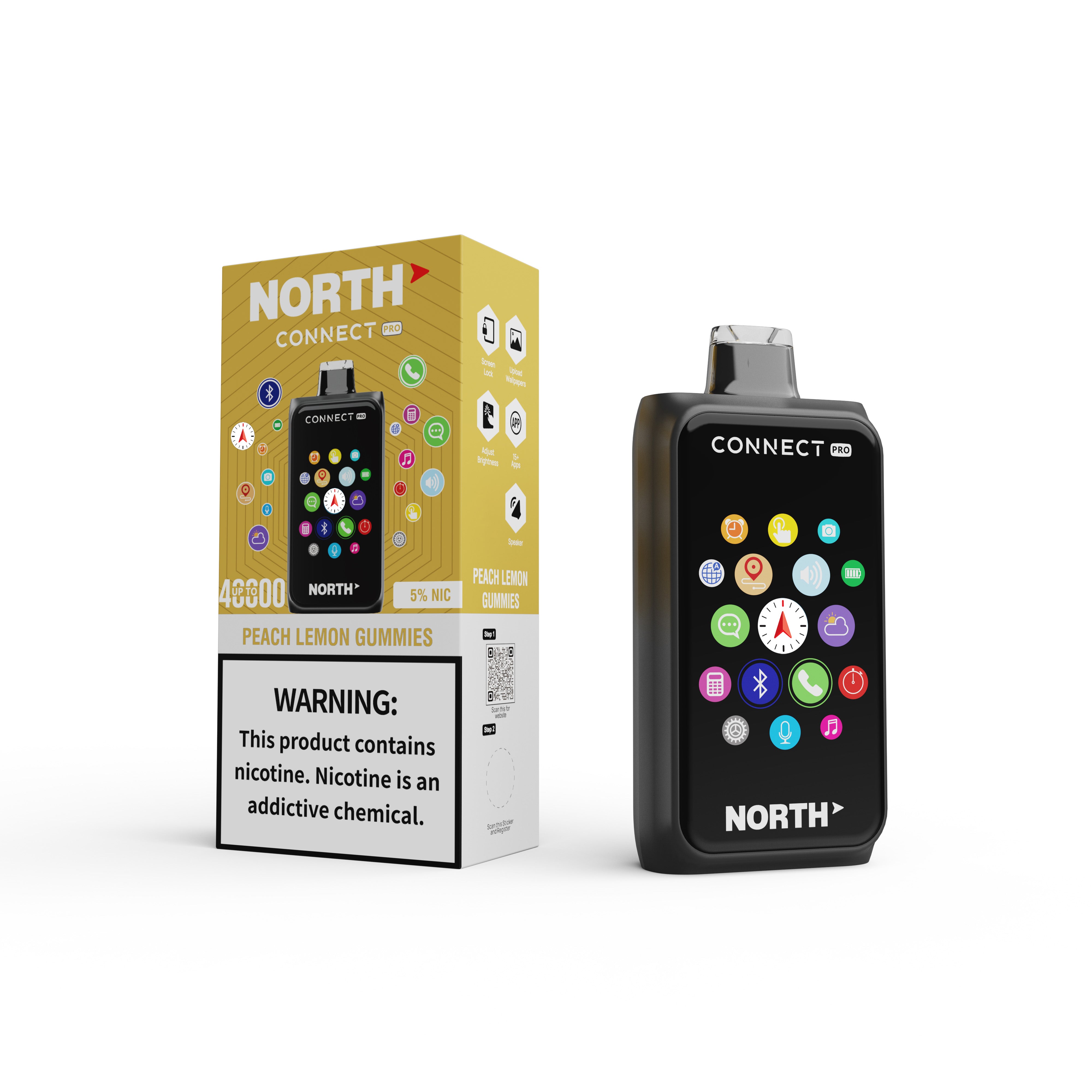 North Connect Pro 40K Puffs 20mL Disposable Vape - Display of 5 (MSRP $29.99 Each)