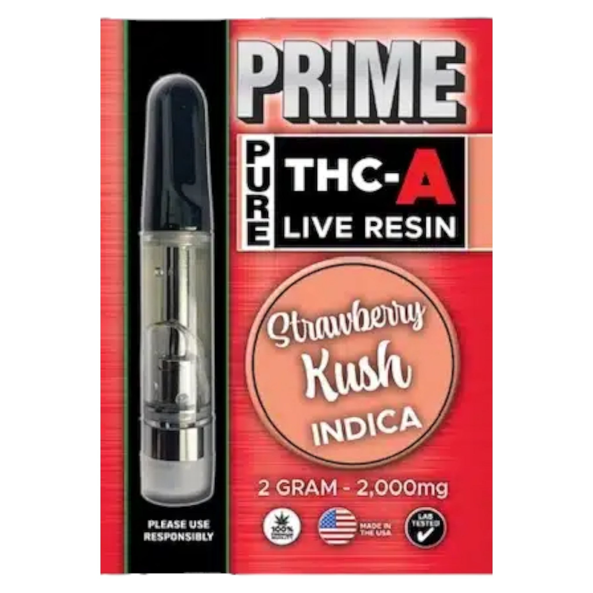 Prime 2g THC-A Live Resin Cartridge (MSRP $29.99)