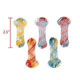 2.5" Apex Glass Heavy Slime Hand Pipes (HPD-201) - Display of 18 (MSRP $9.99 Each)