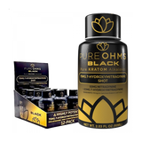 Pure Ohms Black 7-Hydroxy 60mL Kava-Kratom Shot - Display of 12 (MSRP $24.99 Each)