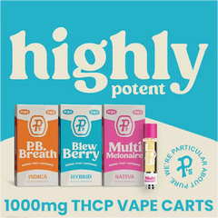 Pushin' P's Perfectly Pure 1g 1000mg THC-P Cartridge - Display of 6 (MSRP $39.99 Each)