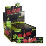 Raw Black Organic Hemp Rolling Paper King Size Slim - Display of 50
