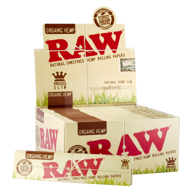 RAW Organic Hemp Papers King Size Slim - Display of 50