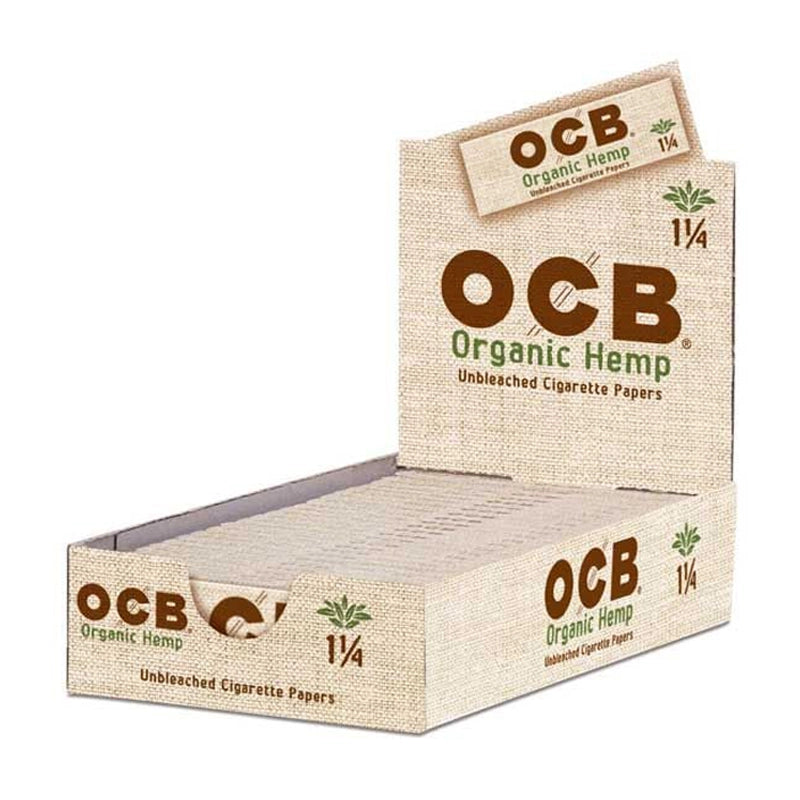 OCB Organic Hemp Rolling Papers 1 1/4" - Display of 24