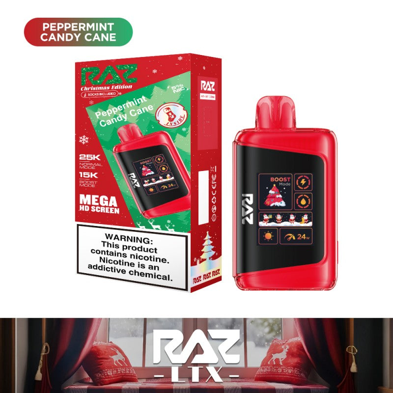 RAZ LTX 25000 Christmas Edition Disposable - Display of 5 (MSRP $24.99 Each)