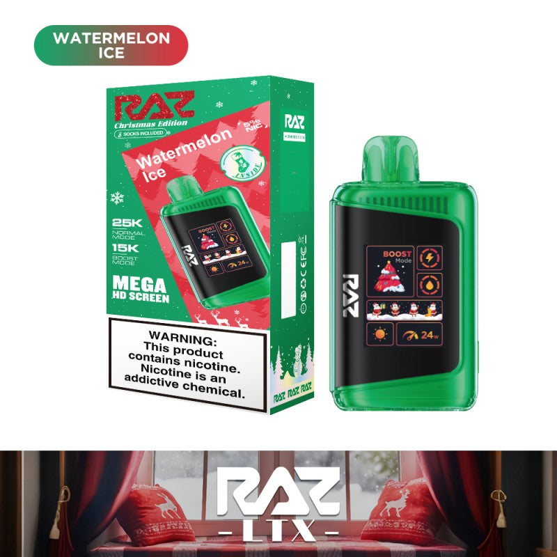 RAZ LTX 25000 Christmas Edition Disposable - Display of 5 (MSRP $24.99 Each)