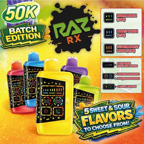 RAZ RX50000 50K Puffs 19mL Disposable Vape - Display of 5