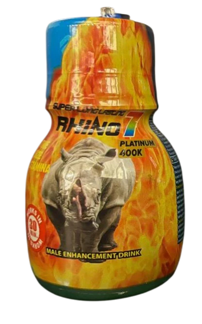 Rhino 7 Platinum 400K Male Enhancement Shots - Display of 12 Shots (MSRP $4.99 Each)