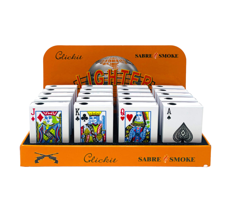 Clickit Windproof Poker Lighter - Display of 20 (MSRP $9.99 Each)