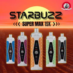 Starbuzz Super Max 15K Puffs DTL Disposable Vape - Display of 5 (MSRP 24.99 Each)