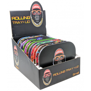 IDGAF Small Rolling Tray + Lid 12 Piece Display (MSRP $8.99ea)