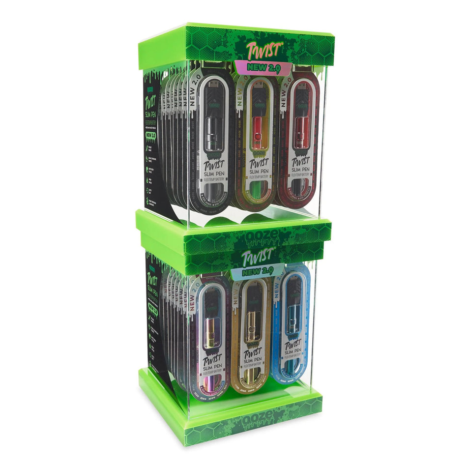 Ooze Twist Slim Pen 2.0 Assorted 510 Cartridge Battery - Stackable Display of 48 (MSRP $19.99 Each)