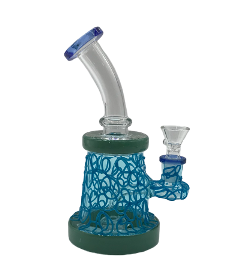 Glass Bong 8in Blue Circles Design (MSRP $49.99)