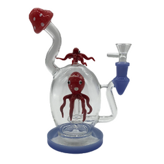 Glass Bong 9in Blue Mushroom Squid Design (MSRP $79.99)