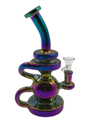 Glass Bong 9in Rainbow Chrome Design (MSRP $49.99)